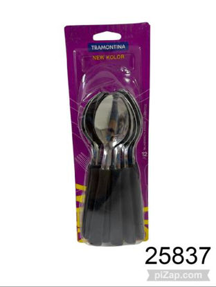 Imagen de CUCHARA TRAMONTINA MANGO NEGRO X 12 BLISTER 2.26